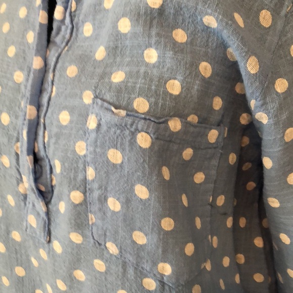 CHARLIE blue/white polka dot top size medium - Picture 6 of 10